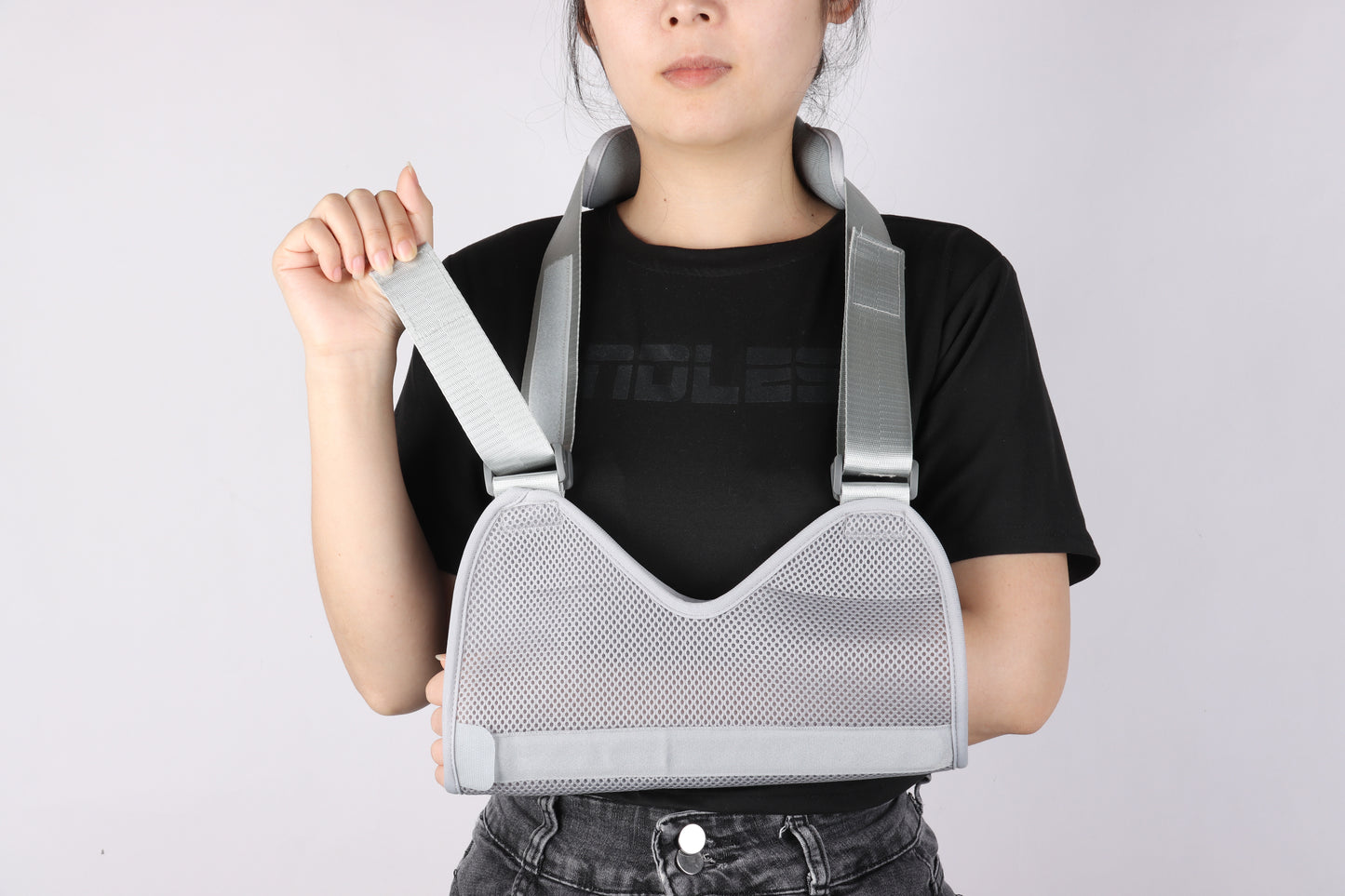 Gray forearm steel sling